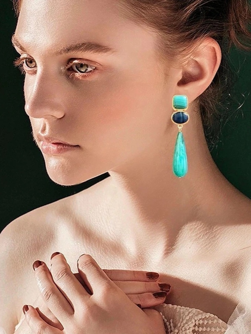 Turquoise Drop Earrings - Picture 5 of 6